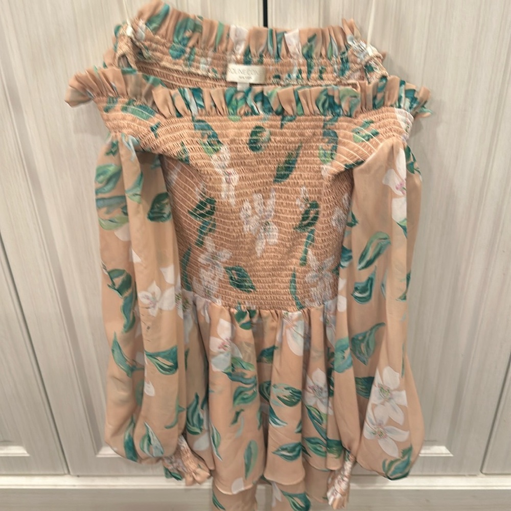 Floral off the shoulder Caroline Constas short dress. Perfect condition.